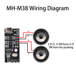 MH-MX38ワイヤレスBTオーディオモジュールBTレシーバーボードミニアンプオーディオステレオアンプモジュール5W + 5WワイヤレススピーカーDIY用 - Product Image 3