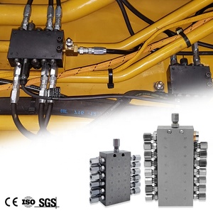 Yükleyici üzerinde gres yağlama sistemi için hassas SSV 2-20 delik karbon çelik ilerici gres dağıtıcı bölücü vana bloğu - Product Image 1