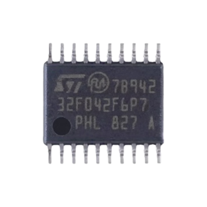 STM32F042F6P7 TSSOP20 STMicroelectronics ARM Cortex-M0 48MHz 32KBフラッシュ6KB SRAM USB FSおよび12ビットADC搭載 - Product Image 1