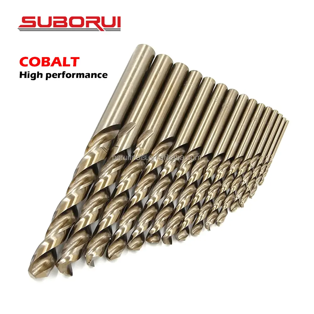 SUBORUI China fabricante D338 Imperial Hss Co Twist M35 acero Metal cobalto broca para Metal acero inoxidable