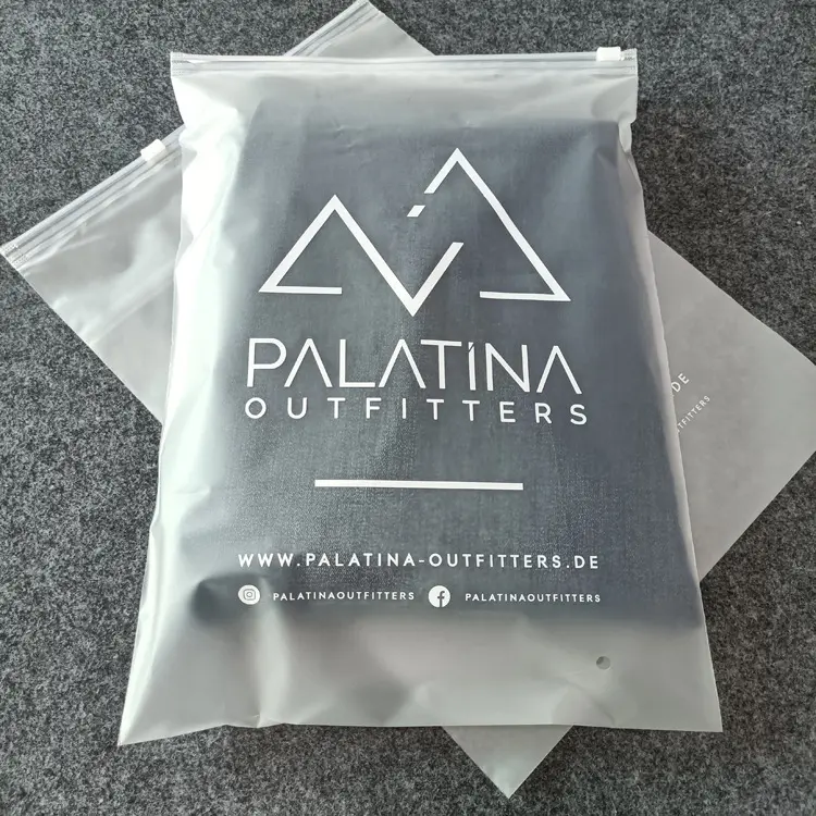 Sac à fermeture éclair en PVC givré personnalisé, pochettes d'emballage pour cosmétiques/vêtements/maillots de bain/bikini avec poignée avec Logo emballage en plastique EVA