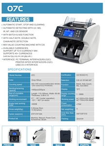 07C Bill Counter Currency <strong>Counting</strong> Machine Money Counter <strong>Mix</strong> <strong>Value</strong> Currency Counter - Product Image 6