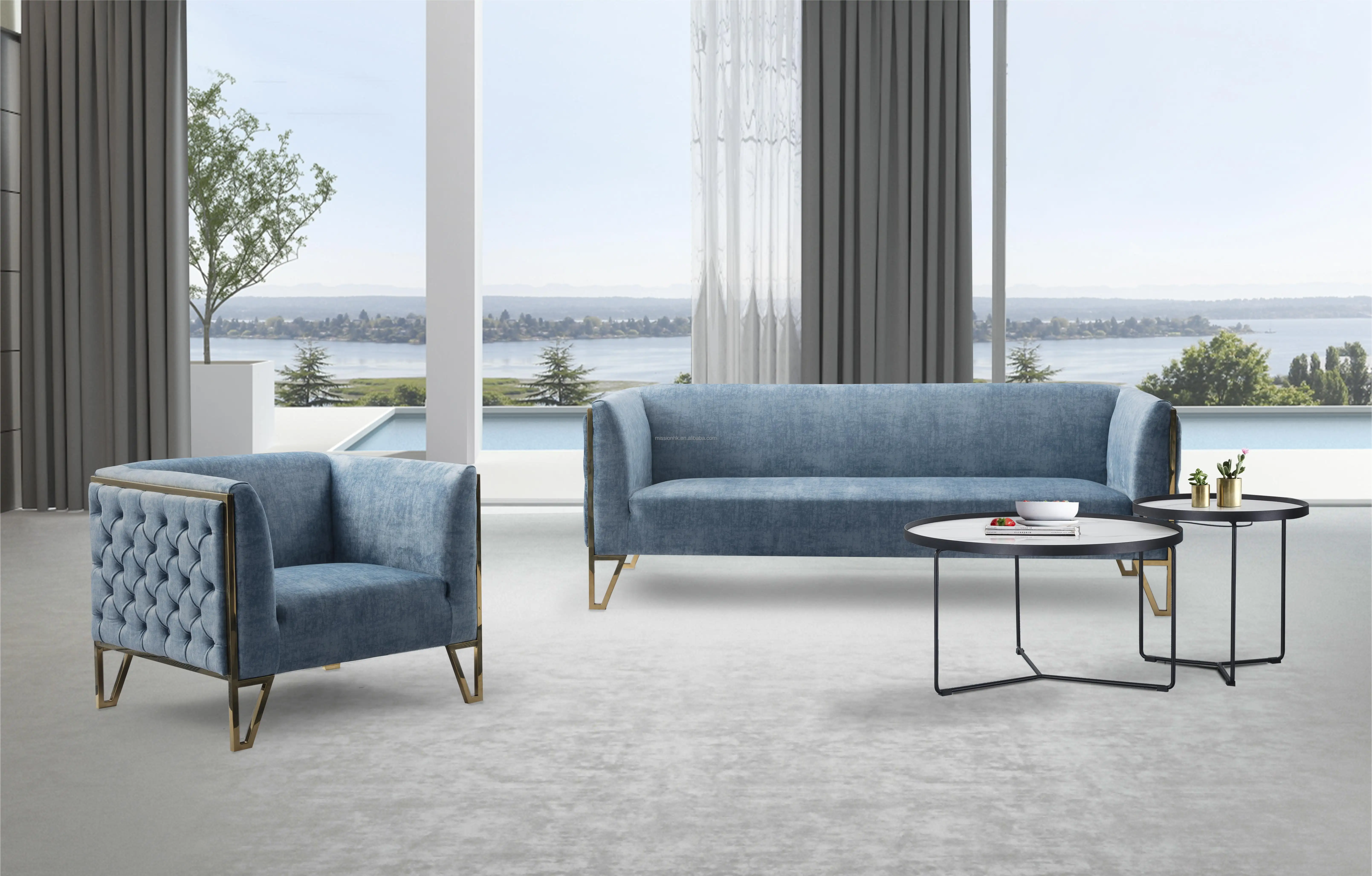 Мебель для гостиной Синий тканевый диван металлический каркас диваны для гостиной в скандинавском стиле современная мебель для спальни обеденные столы