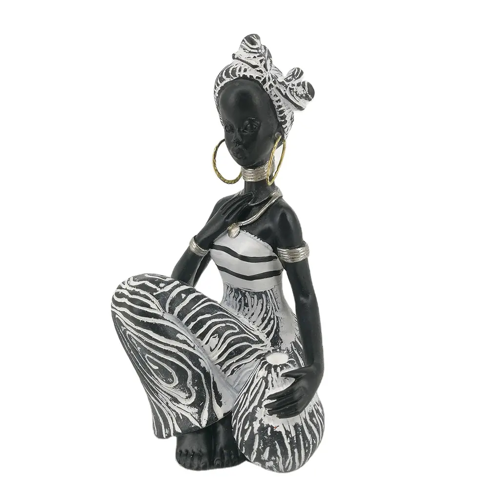 Polyresin african art ornament for home tabletop decoration