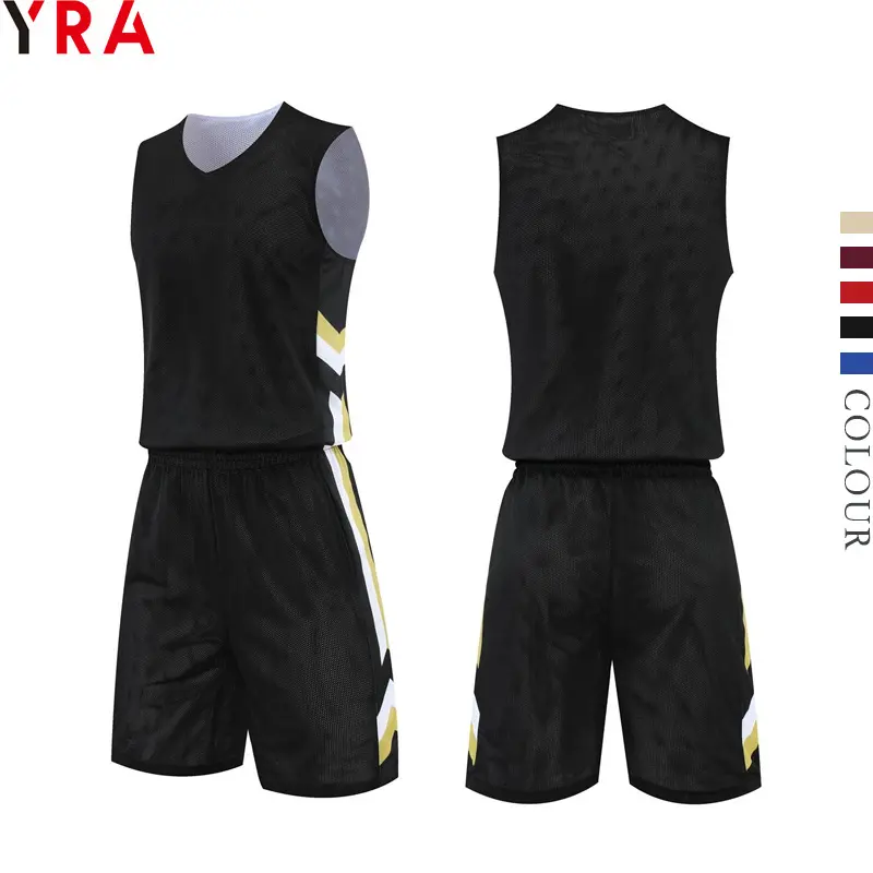 reversible jersey basketball uniforms wholesale custom team wear jerseys maroon color man kids training basketball sets