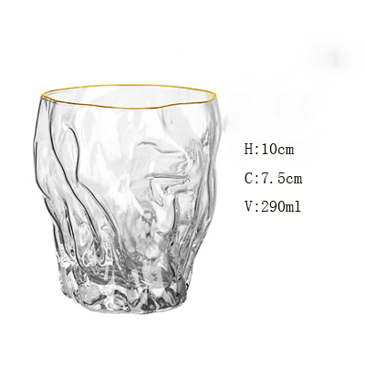 Creative Japanese style  drinking glass irregular hammered whiskey glass Hammered wine glass