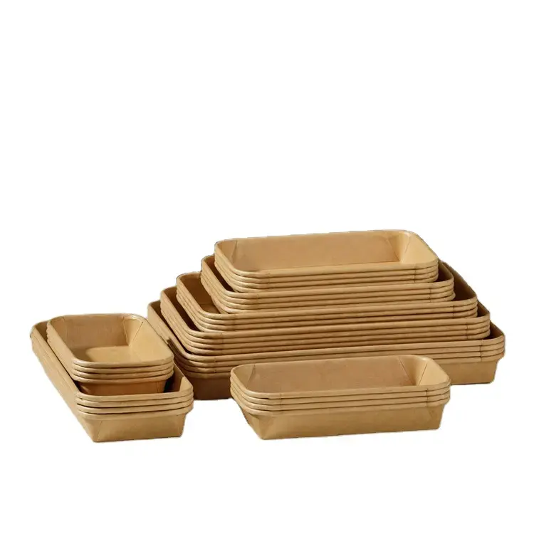 Custom Disposable Food Packaging Box Packing Lunch Box Sugar Cane Based Sushi Plate Takeaway Takeout Packaging