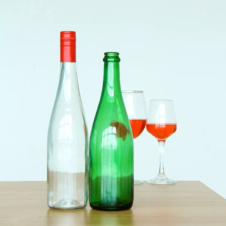 Vuoto 750ml bottiglia di vino vetro bordeaux verde vetro chiaro bianco bottiglia di vino uva