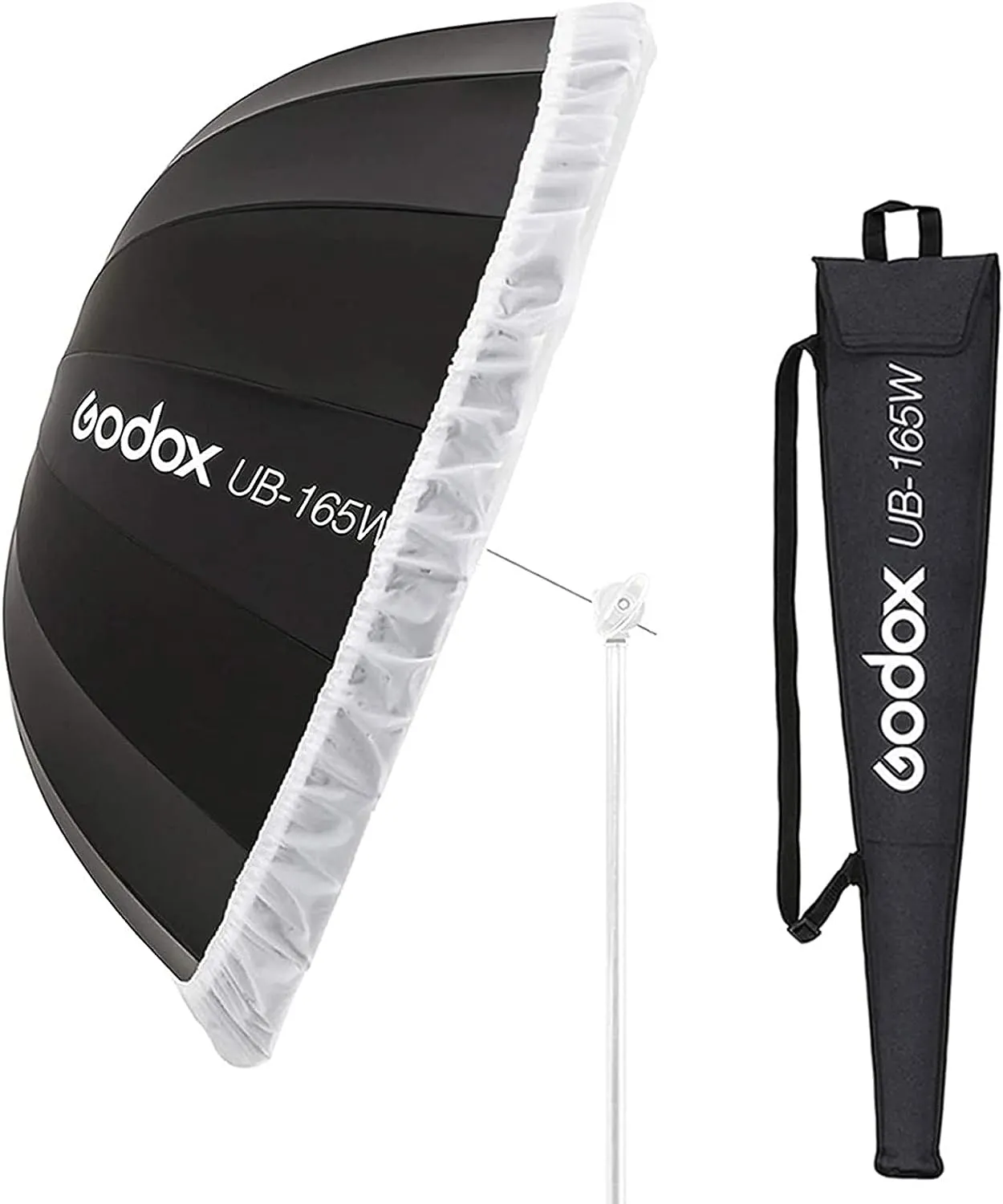 Paraguas Godox de 65 ''/165cm, Softbox, reflector parabólico de paraguas para fotografía con tela difusora y bolsa de transporte