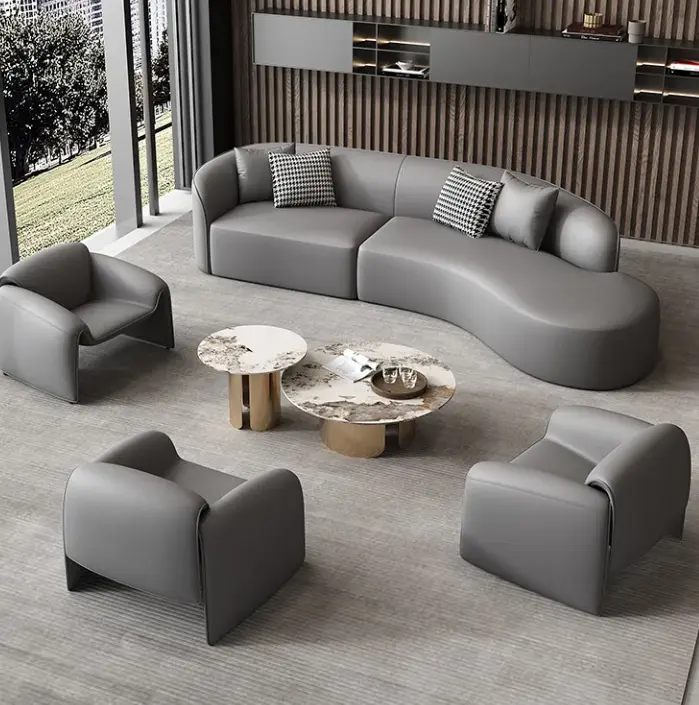 Lounge Fancy componibile soggiorno set divano due posti tessuto moderno prezzo basso lungo divano mobili per la casa