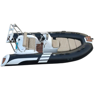 สไตล์ใหม่13ฟุต3.9เมตร4คนสีดำพีวีซี Hypalon ไฟเบอร์กลาส RHIB เรือแข็งเรือพองซี่โครง390 - Product Image 1