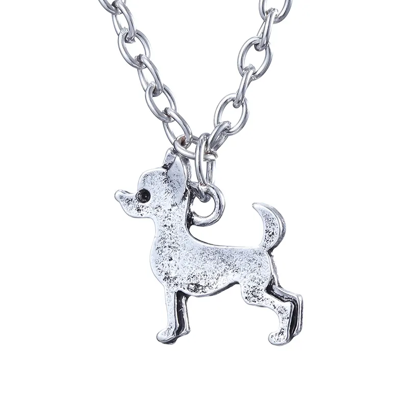 Di modo Antico Carino Chihuahua Collana Colar Boho Cane Choker Donne Degli Uomini Dei Monili Chocker Migliore Amico regali di natale