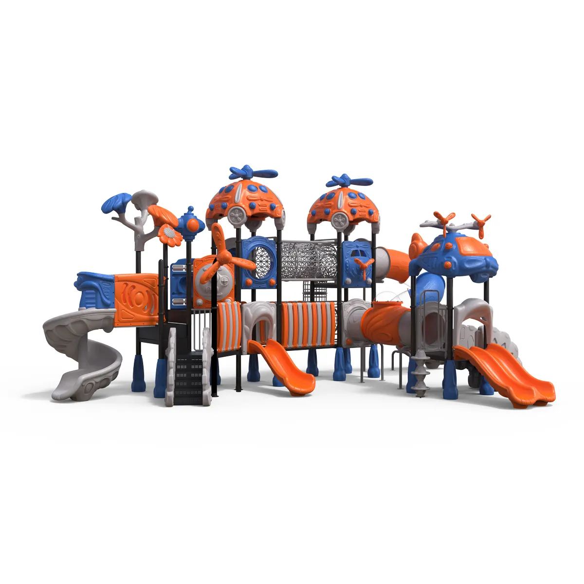 2022 Newest Airplane Theme commercial Kids Outdoor Playground Equipment With complex Slides