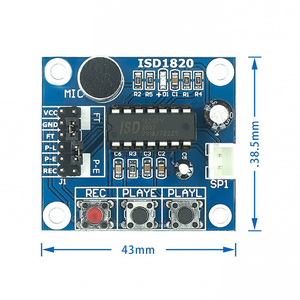 オーディオマイク録音ISD1820マイクアレイモジュールサウンド再生テレダイフォンボードマイク付き + 0.5Wスピーカー - Product Image 4