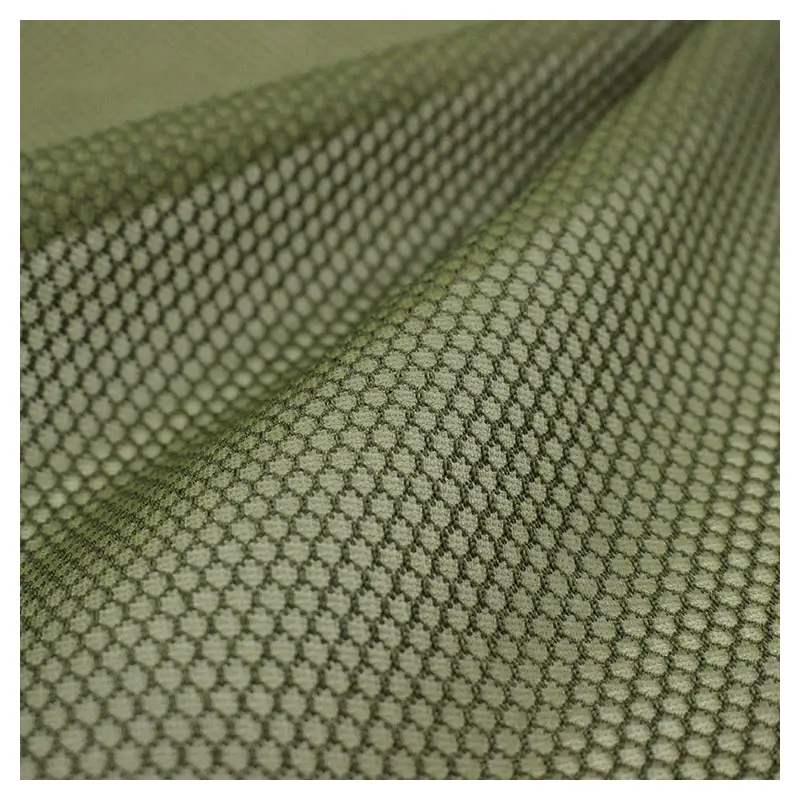 Kaliteli ince delikler için yumuşak örgü kumaş Net örgü 100% Polyester örgü kumaş elbise