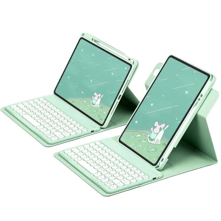 חדש עיצוב עגול כפתור 360 תואר Rotatable מקלדת עור Tablet Case עבור IPad 10.2 2021/אוויר 2019