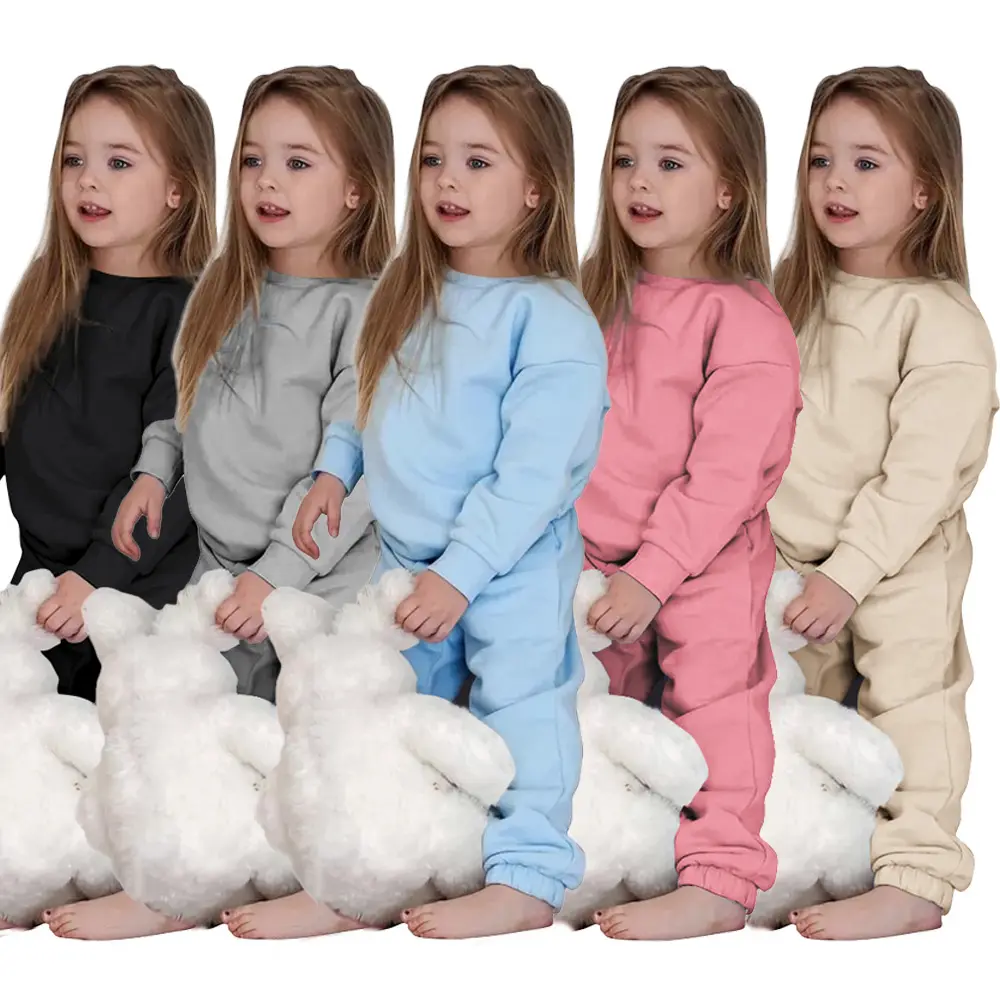Kinder Herbst Winter warme Hoodie und Hosen Kleidung Set nach Hause schlafen Pyjama Anzug
