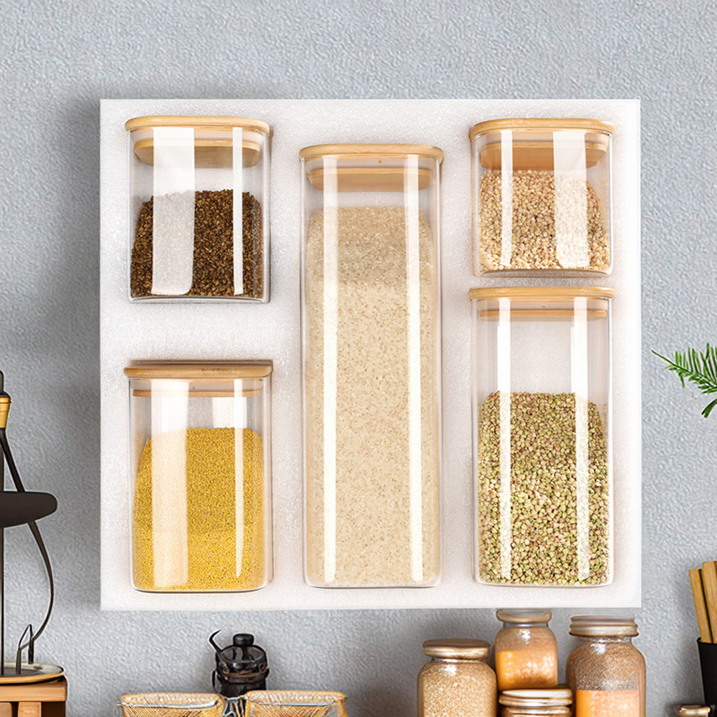 Ensemble carré transparent de 5 pièces