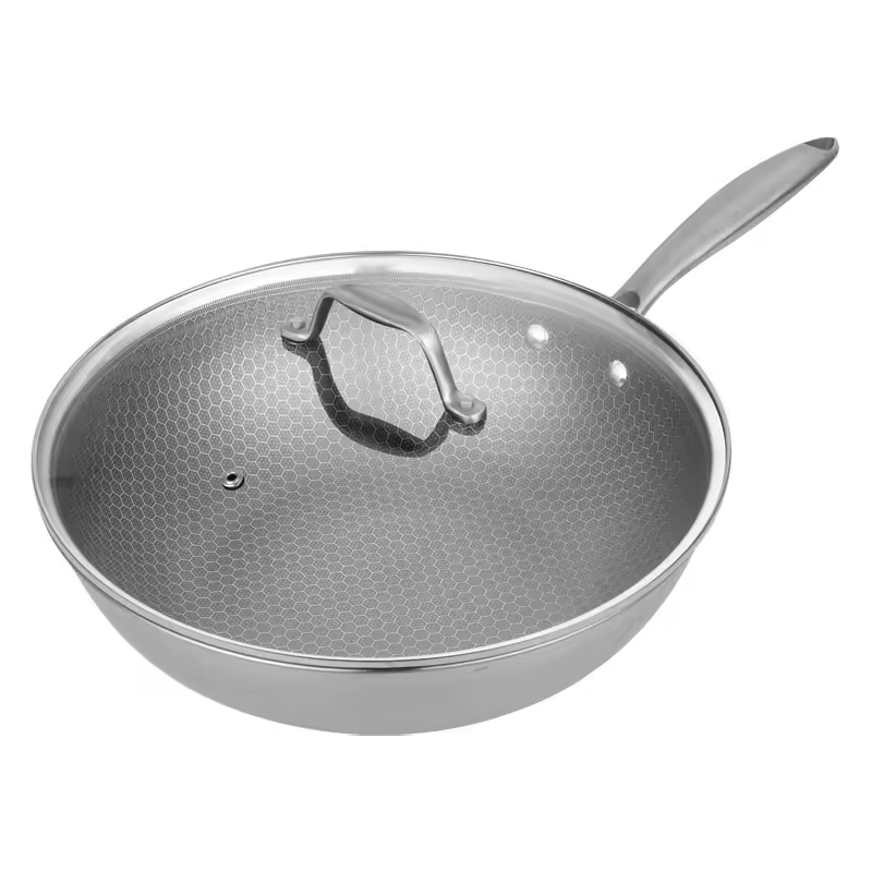 Wok negro de 30 cm SUS304