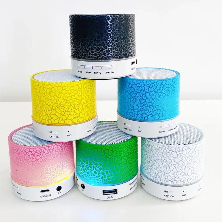 ลำโพง LED สีสันสดใสแบบพกพากลางแจ้งลำโพง A9สเตอริโอไร้สายกันน้ำ