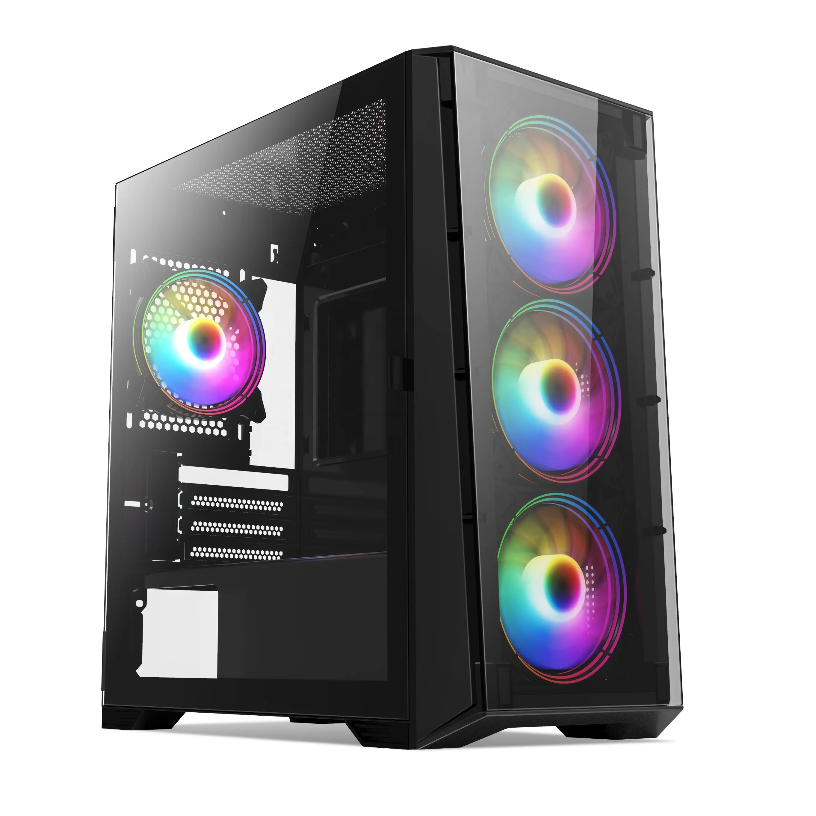 Micro ATX Caja de la computadora de escritorio Tarjeta gráfica Gaming Pc Diseño especial de fábrica 350-5 ARGB Ventilador de refrigeración Itx Pc Gaming Case Stock