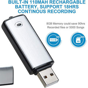 Mini registratore vocale digitale Audio attivato registratore Usb Flash Drive 8Gb dittafono - Product Image 6