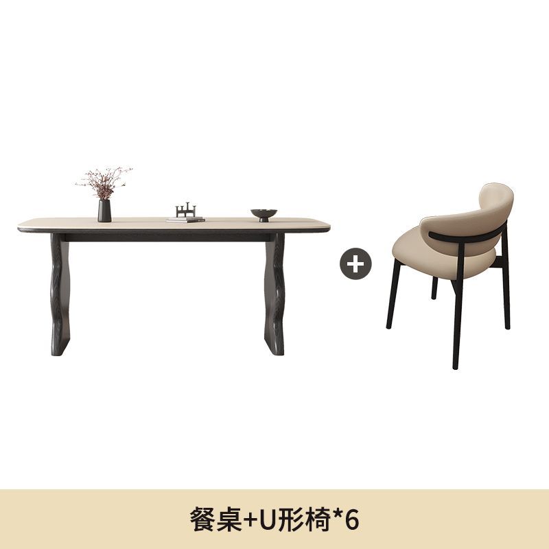 Mesa de comedor con sillas en forma de U * 6