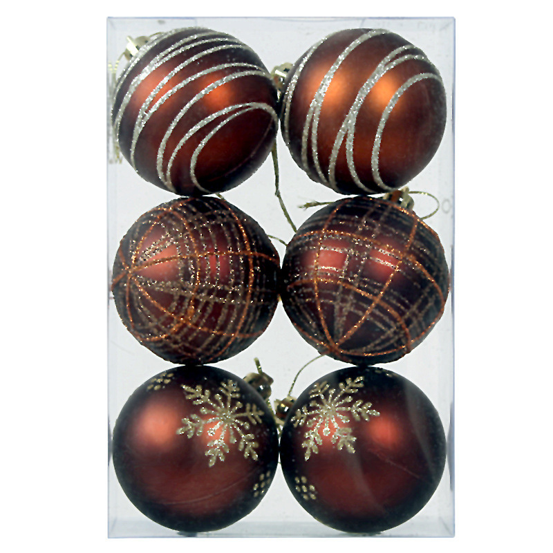 Colorful painted 6cm 6pcs (3 coffee colors)