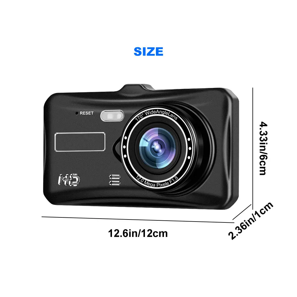 كاميرا سيارة ذات شاشة لمسية L905 4 بوصة كاميرا ذات 2 قناة كاميرا سيارة صغيرة مسجل فيديو رقمي للسيارة 1080p عدسة مزدوجة أمامية وخلفية