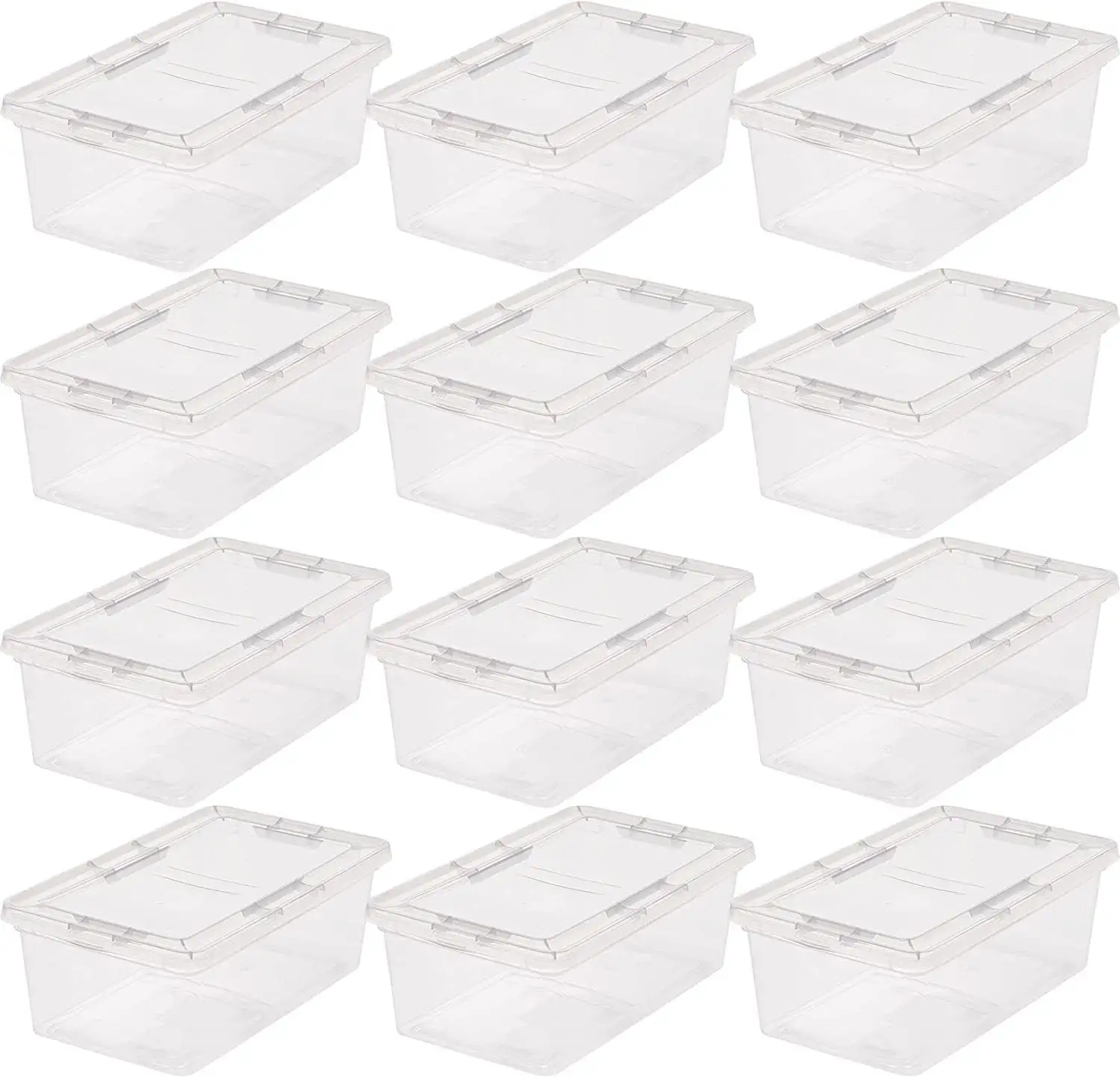 Plastic storage box with locking cover, 20 bags can be nested, handbag, wardrobe, game organization, shoe box