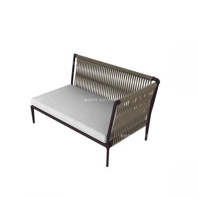 Chaise longue droite (tresse de corde extérieure)