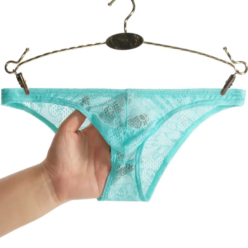 Cueca sexy masculina transparente, cintura baixa, fio dental gay