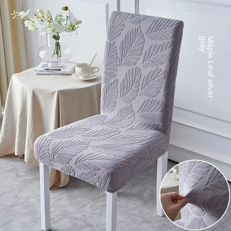 Solid Color Jacquard Waterproof Dining Chair Cover Sala de conferência High Foot Chair Cover Elastic Seat Protective Cover