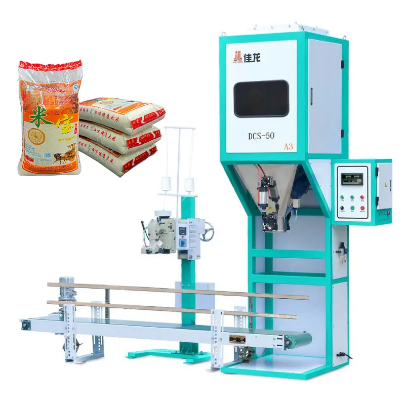 Rice/ Tea/ Coffee/ Powder/ Couscous Wheat Flour Packing Machine 5kg 10kg 15kg 20kg 25kg 30kg 40kg 50kg Semi-auto Bagging