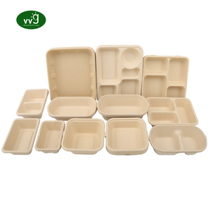 VVG çevre dostu biyobozunur compostable takeaway 2 3 4 bölme % yiyecek kutusu bambu hamuru kağıt kap çıkar - Product Image 6