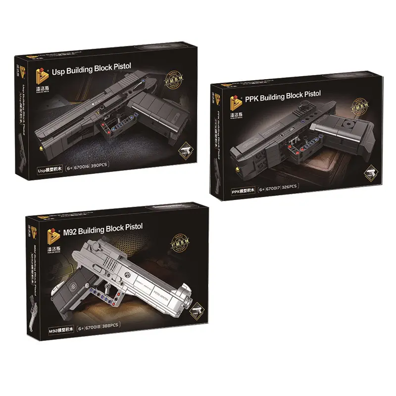 Großhandel Panlos 670016-18 Bauklötze pistole Modell Kinder Erziehung Montage DIY Bauklötze jungen Spielzeug
