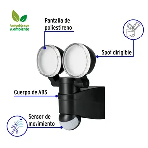 Volteck 12 W siyah LED kutuda güvenlik ışığı hareket sensörü Buttress tek ünite - Product Image 2