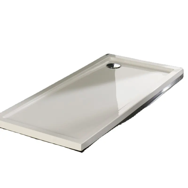Hot selling shower plate or shower tray acrylic resin material warm touching rectangle free standing bathroom white acrylic show