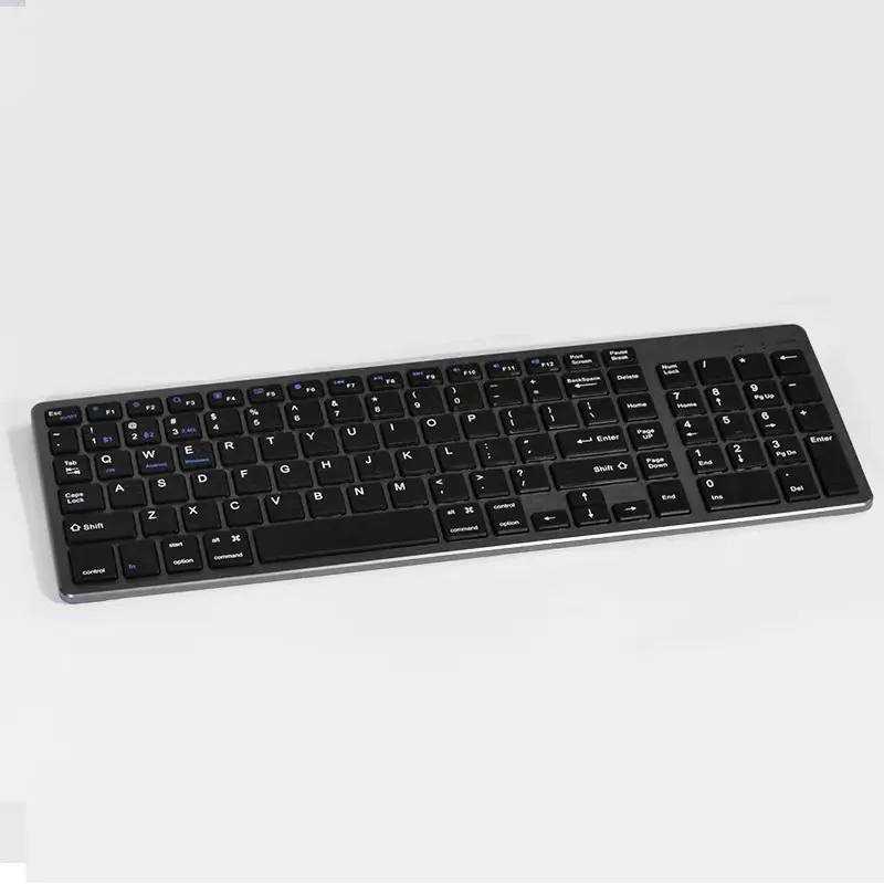 Teclado inalámbrico Teclado de carga de tres modos adecuado para computadoras, tabletas y teléfonos móviles Teclado inalámbrico