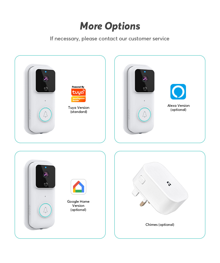 ODM/OEM Smart Tuya Wifi Digital Security Camera Wireless Intercom ring Wireless video Doorbell