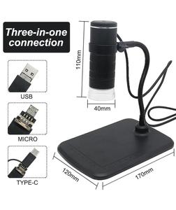 Cámara microscópica 3 en 1 para teléfono móvil, micro USB tipo C para android, teléfono, Windows, PC, ordenador portátil, 50-1000X, envío directo - Product Image 3