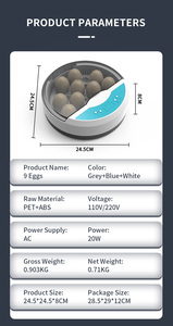 WONEGG Low <strong>Cost</strong> 9 Egg Hatcher for Beginners with Auto Temperature and LED Egg Tester Easy to <strong>Use</strong> - Product Image 6