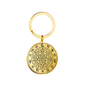 The Seal of the Seven Archangels Stainless Steel Runes Keychain by Asterion Seal <strong>Solomon</strong> Kabbalah Amulet Pendants Keyring - Product Image 5