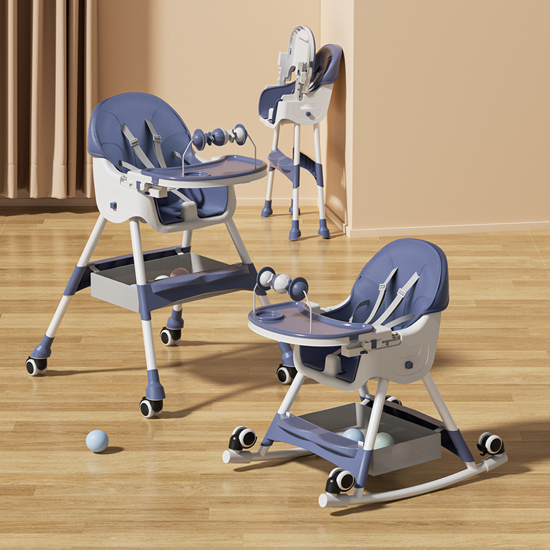 Silla de comedor Barbie - estilo caballito mecedor azul