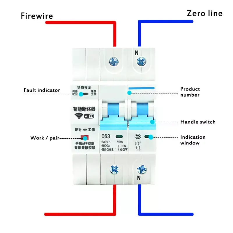 Mini disjoncteur 4 pôles 1-4P Tuya télécommande interrupteur intelligent résection WiFi maison minuterie Miniature disjoncteur