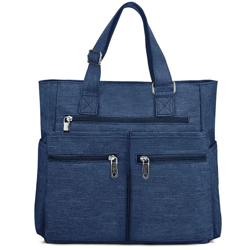 कस्टम नायलॉन ढोना बैग निविड़ अंधकार लैपटॉप काम शिक्षक के लिए बहु जेब कंधे बैग पर्स और हैंडबैग पोर्टेबल नोटबुक बैग