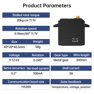 Hiwonder HTS-20H Serial Bus Hochspannung servo mit 20KG Drehmoment und Daten-Feedback-Funktion für Arduino, Raspberry Pi Robot DIY
