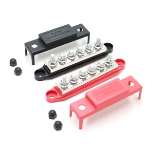 Otomotiv için 6 yollu 48 VDC 400A bakır bara 5/16 \ "Post(M8) bağlayıcı güç dağıtım bloğu kapak fındık 48 VDC 400A pil - Product Image 1