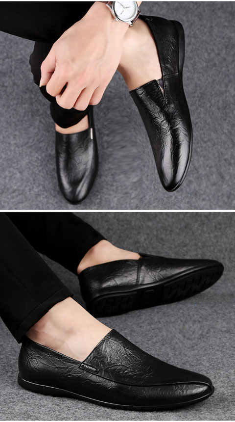 Genuine Leather Stylish Loafer for Men Black S219-3409 10 PRISTINE