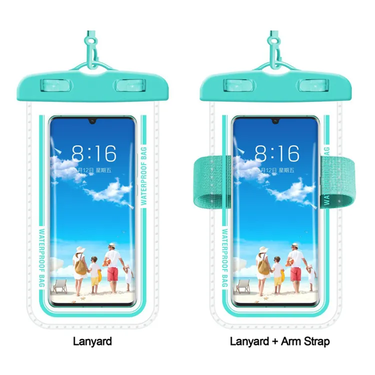 Tas ponsel tahan air PVC produk trendi baru kustom dompet Universal casing ponsel Lanyard & tali Lengan